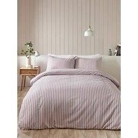 Catherine Lansfield Brushed Cotton Stripe Soft Duvet Cover Set