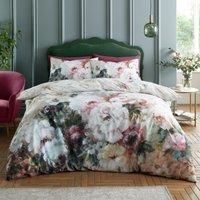 RHS Rose Bloom Floral 100% Cotton 200TC Reversible Duvet Cover Bedding Set Pink