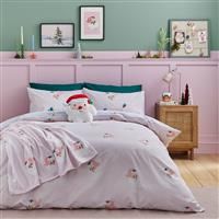 Catherine Lansfield Vintage Christmas Santa Duvet Set- Single