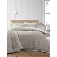 Catherine Lansfield Cosy Nori Sherpa Warm Winter Duvet Cover Bedding Set Cream