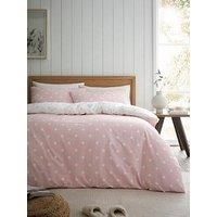 Catherine Lansfield Brushed Cotton Polka Dot Duvet Cover Set