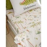 Catherine Lansfield Sleepy Dino Single Fitted Sheet Green