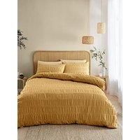 Catherine Lansfield Seersucker Caramel Duvet Set- Single