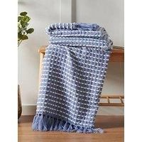 Catherine Lansfield Stab Stitch 125x150 cm Blanket Throw Blue