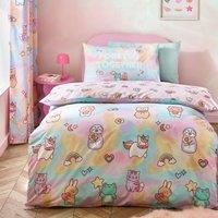 Catherine Lansfield Kids Forever Together Reversible Double Duvet Cover Set with Pillowcases Pastel