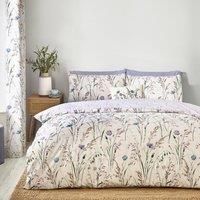 Catherine Lansfield Grasmere Floral Reversible Single Duvet Cover Set with Pillowcase Lilac