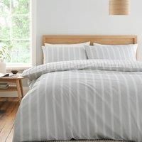 Bianca Ashford Stripe Reversible Duvet Cover Bedding Set Silver