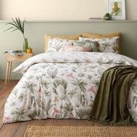 Catherine Lansfield Paradiso Palm Reversible Single Duvet Cover Set with Pillowcase Natural