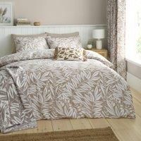 Catherine Lansfield Sorrel Leaf Reversible Single Duvet Cover Set with Pillowcase Natural