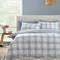 Bianca Marlow Check Reversible Duvet Cover Bedding Set Blue