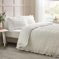 Catherine Lansfield Seersucker Frill Duvet Cover Set