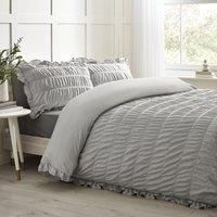 Catherine Lansfield Seersucker Frill Duvet Cover Set