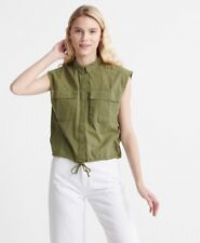 Superdry Womens Sleeveless Military Shirt Size 14