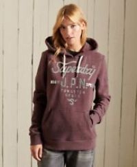 Superdry Womens Script Style Workwear Hoodie Size 8