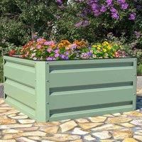 Garden Metal Raised Vegetable Planter Outdoor Flower Trough Herb Grow Bed Box