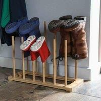 6 Pair Bamboo Welly Boot Rack Stand Free Standing Indoor Outdoor Garden Gear