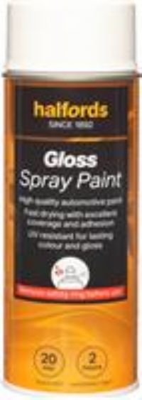 Halfords S0-150 White Gloss Car Spray Paint - 400Ml