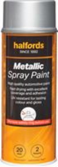 Halfords M0-370 Silver Metallic Car Spray Paint - 400Ml