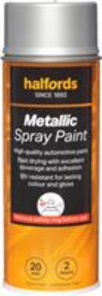 Halfords M0-130 Silver Metallic Car Spray Paint - 400Ml