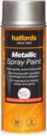 Halfords M0-280 Silver Metallic Car Spray Paint - 400Ml