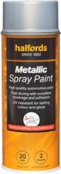 Halfords M0-410 Silver Metallic Car Spray Paint - 400Ml