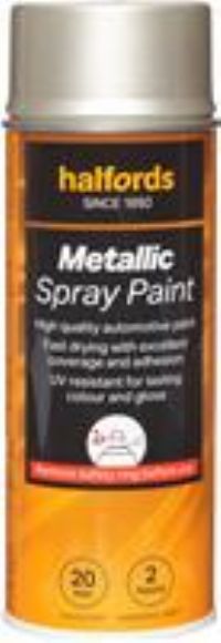 Halfords M0-250 Silver Metallic Car Spray Paint - 400Ml