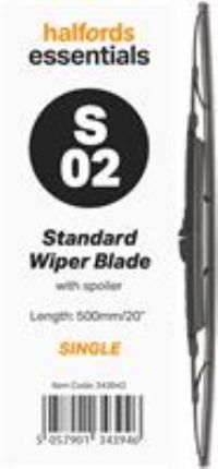 Halfords Essentials Spoiler Wiper Blade S02  20 Inch