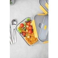 Stylist Glass 900ml Lunch Box with Cutlery