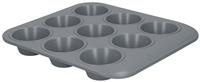 MasterClass Smart Ceramic Muffin Tray with Robust Non Stick Coating, Carbon Steel, 24 x 22cm Stackable 9 Hole Cupcake Tin