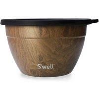 S/'well Salad Bowl Kit, Teakwood. Salad Lunch Box with Compartments, Removable Tray and Dressing Pot. Adult/'s Lunch Box, Picnic Box, Leak Proof, Dishwasher Safe, Stainless Steel. 1.9L, Brown