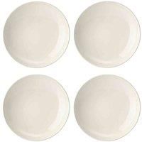 Mikasa Cranborne 4-Piece Pasta Bowl Set, Service for 4, Set of 4 Cream Stoneware Pasta Bowls, 24cm Large Dinner Bowls - Microwave & Dishwasher Safe