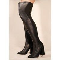 'Kamrie' Block Heel Knee High Boots With Pointed Toe