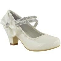 'Adla' Mid High Heel Court Shoes With Double Diamante Strap