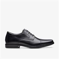 Clarks Men/'s Howard Cap Oxford, Black (Black Leather), 7 UK