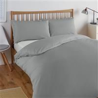 Argos Home Cotton Tencel Grey Bedding Set - Double