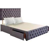 Chesterfield Charcoal Diamante Divan Bed, Headboard & 2 X Pillows