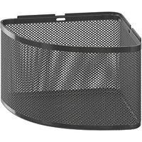 GoodHome Elland Black Steel 1 Tier Corner Shower Basket