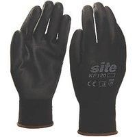 Site 121 PU Palm Dip Gloves Black Large 10 Pack (946PT)