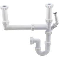 Flomasta Double Sink Waste Kit Gloss White 40mm (417JN)