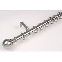 Cooke & Lewis Aluminium & Steel Curtain Pole Set Satin Nickel-Effect 28mm x 1.8 - 3.2m (869JE)