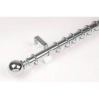 Cooke & Lewis Aluminium & Steel Curtain Pole Set Polished Chrome 28mm x 1.8 - 3.2m (318JE)