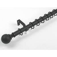 Cooke & Lewis Aluminium & Steel Curtain Pole Set Matt Black 28mm x 1.2 - 2.1m (890JE)