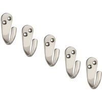 Essentials Single Hooks Satin Nickel 45mm 5 Pack (541TE)