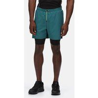 Regatta Mens Hilston 2 In 1 Sports Shorts Pacific Green, Size: XL