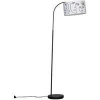 Curved Floor Lamp Base Black Metal Living Room Standard Light LED Bulb Lighting