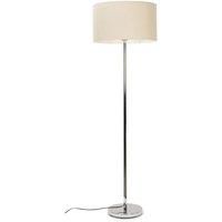 Charlie Chrome Floor Lamp with Large Natural Shade