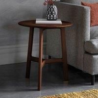 Madrid Walnut Round Mid Century Scandinavian Designed Side/Lamp Table NEW TSF103