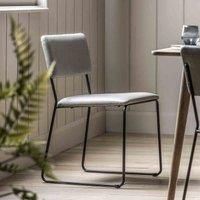 Gallery Direct Chalkwell Upholstered Dining Chair Silver Grey 46cm H