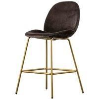 Hometown Interiors Cruzon Stool Chocolate Brown Velvet (2Pk)