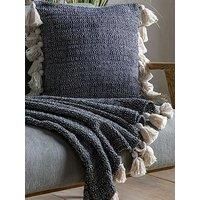 Crossland Grove Cesena Throw With Tassels Black 1300X1700Mm